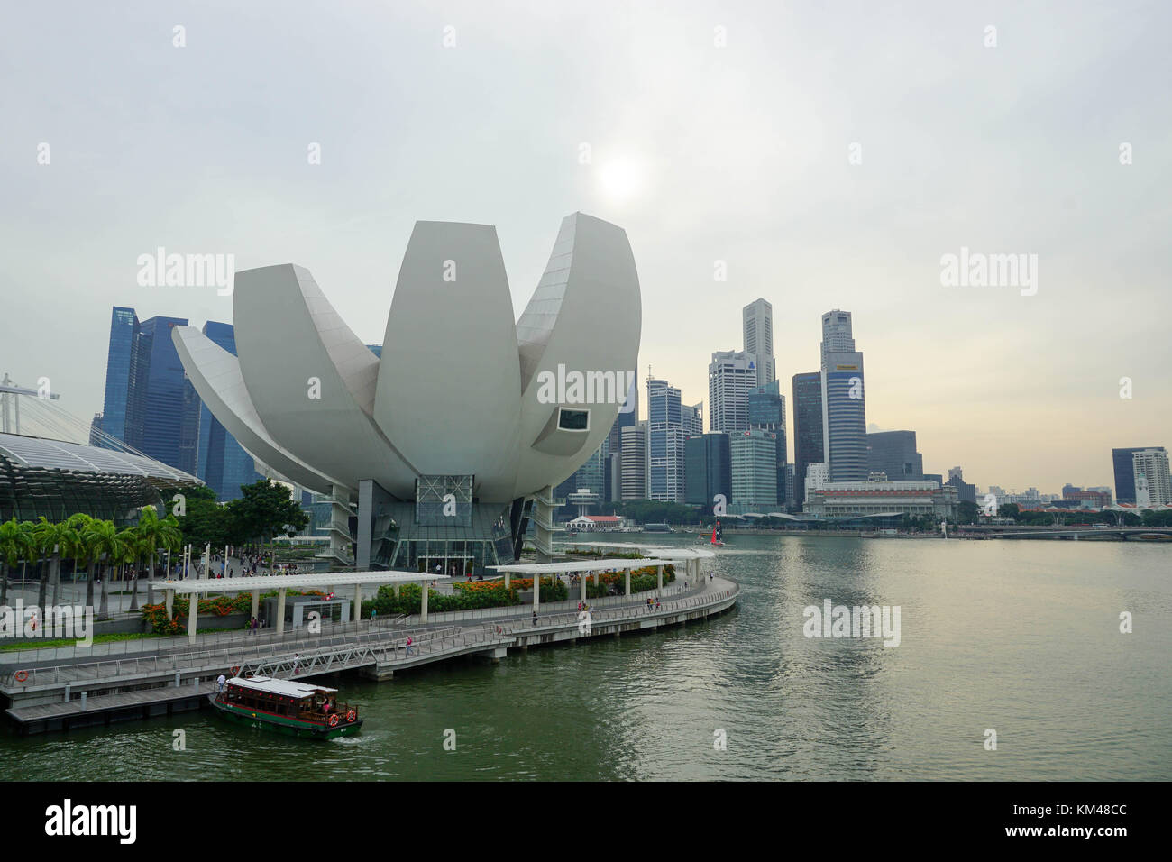 Museo ArtScience individuare a Marina Bay Sands‎, centro di nucleo della zona centrale di Singapore. Foto Stock