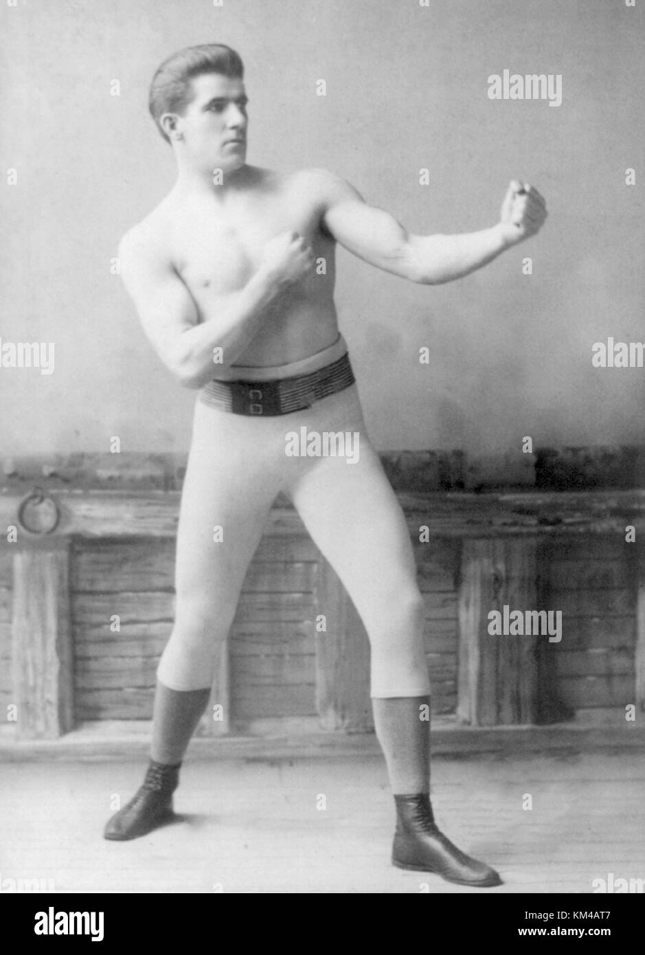 James john 'gentleman jim' Corbett, american boxer professionale e un ex World Heavyweight Champion Foto Stock