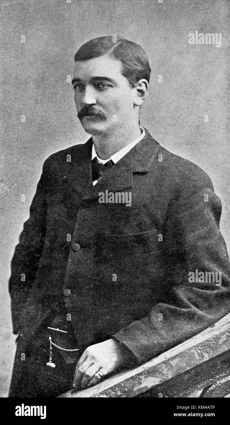 Bat masterson, bartholemew william barclay "bat" masterson, buffalo hunter, indian fighter durante l'ha celebrato la seconda battaglia di adobe pareti, civili scout per l'esercito di Stati Uniti e gunfighter e delegati in Dodge City, Kansas Foto Stock