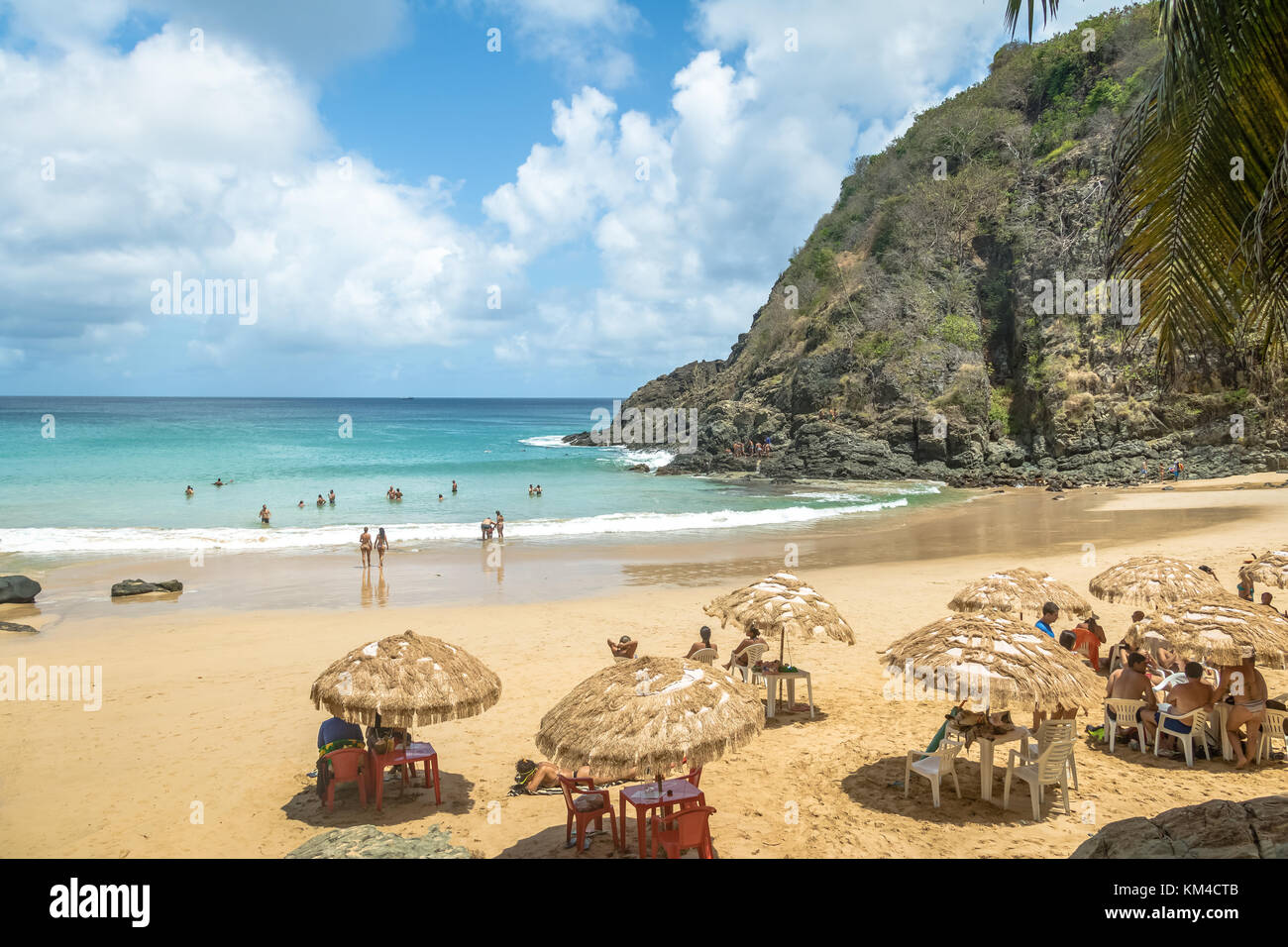 Spiaggia Praia do Cachorro a Vila dos Remedios - Fernando de Noronha, Pernambuco, Brasile Foto Stock