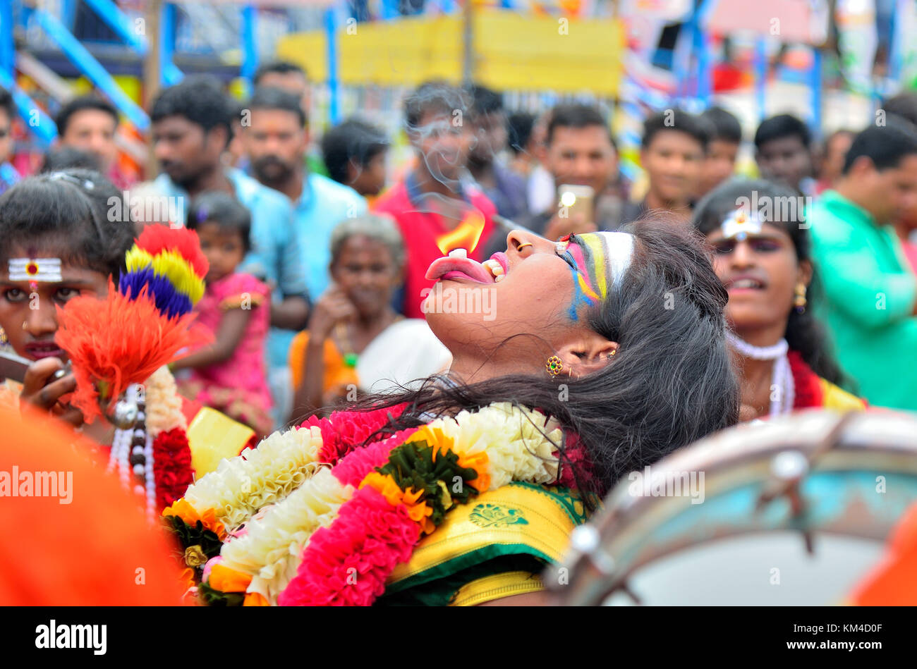 Ragazza di fuoco Foto Stock