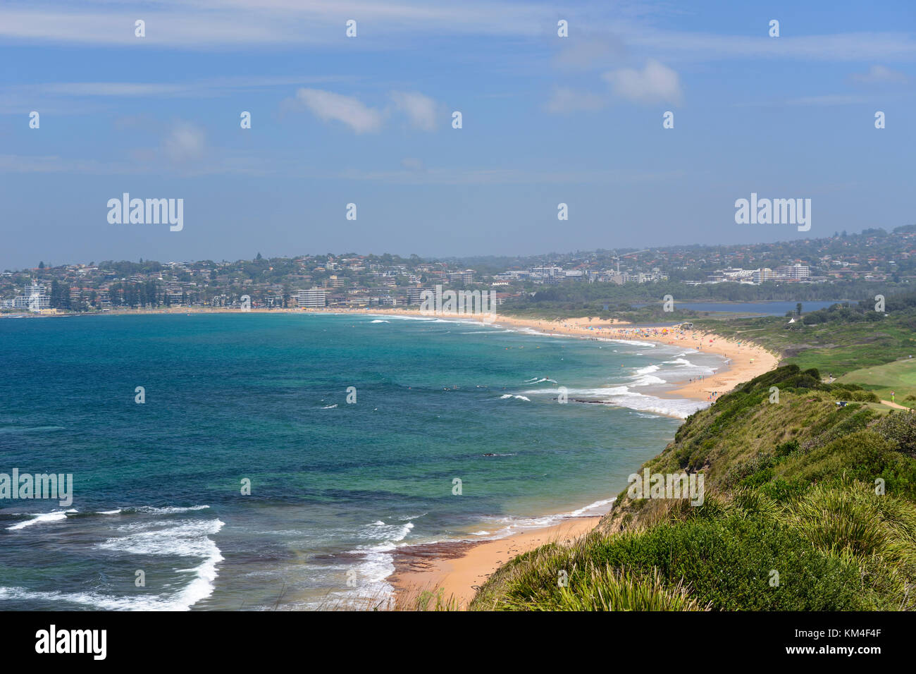 Lunga spiaggia reef di barriera corallina lunga punto in collaroy, un sobborgo a nord di Sydney, Nuovo Galles del Sud, Australia Foto Stock