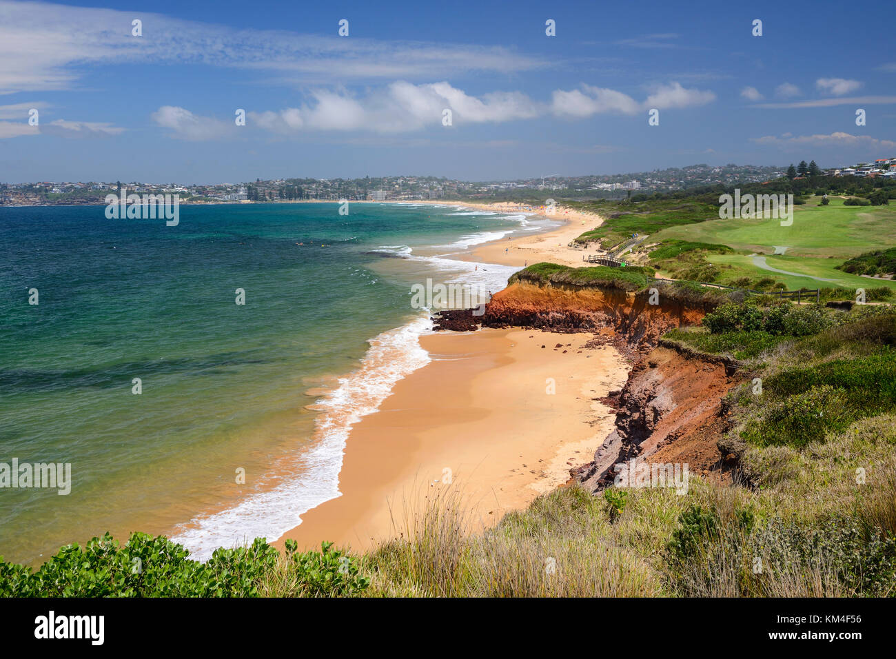 Lunga spiaggia reef di barriera corallina lunga punto in collaroy, un sobborgo a nord di Sydney, Nuovo Galles del Sud, Australia Foto Stock