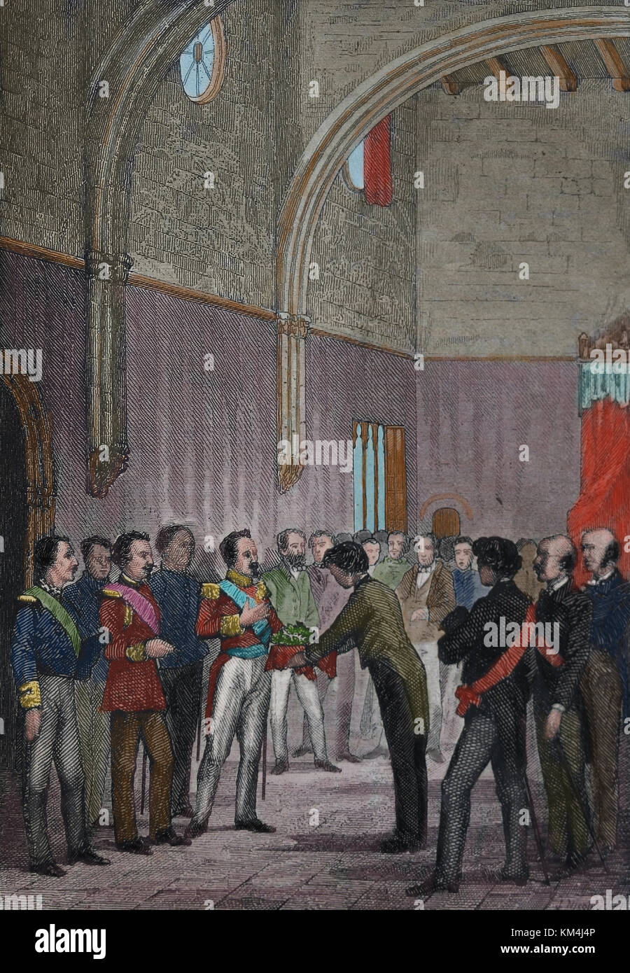 Baldomero espartero (1793-1879). generale spagnolo, politico,reggente di Spagna. Barcelona offre una corona civica di espartero, 1845. Foto Stock