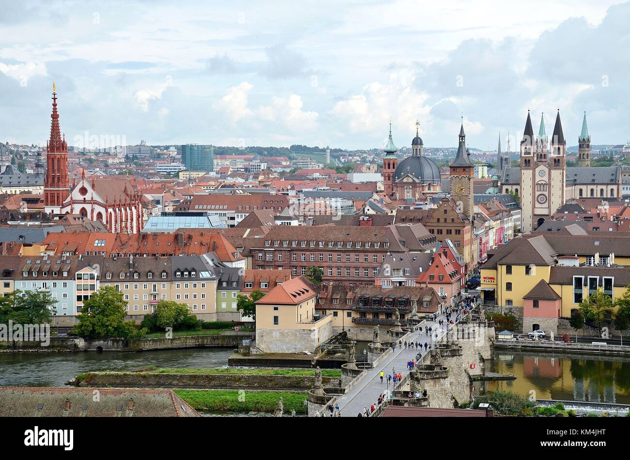 Vecchia città di Würzburg (Baviera, Germania) Foto Stock