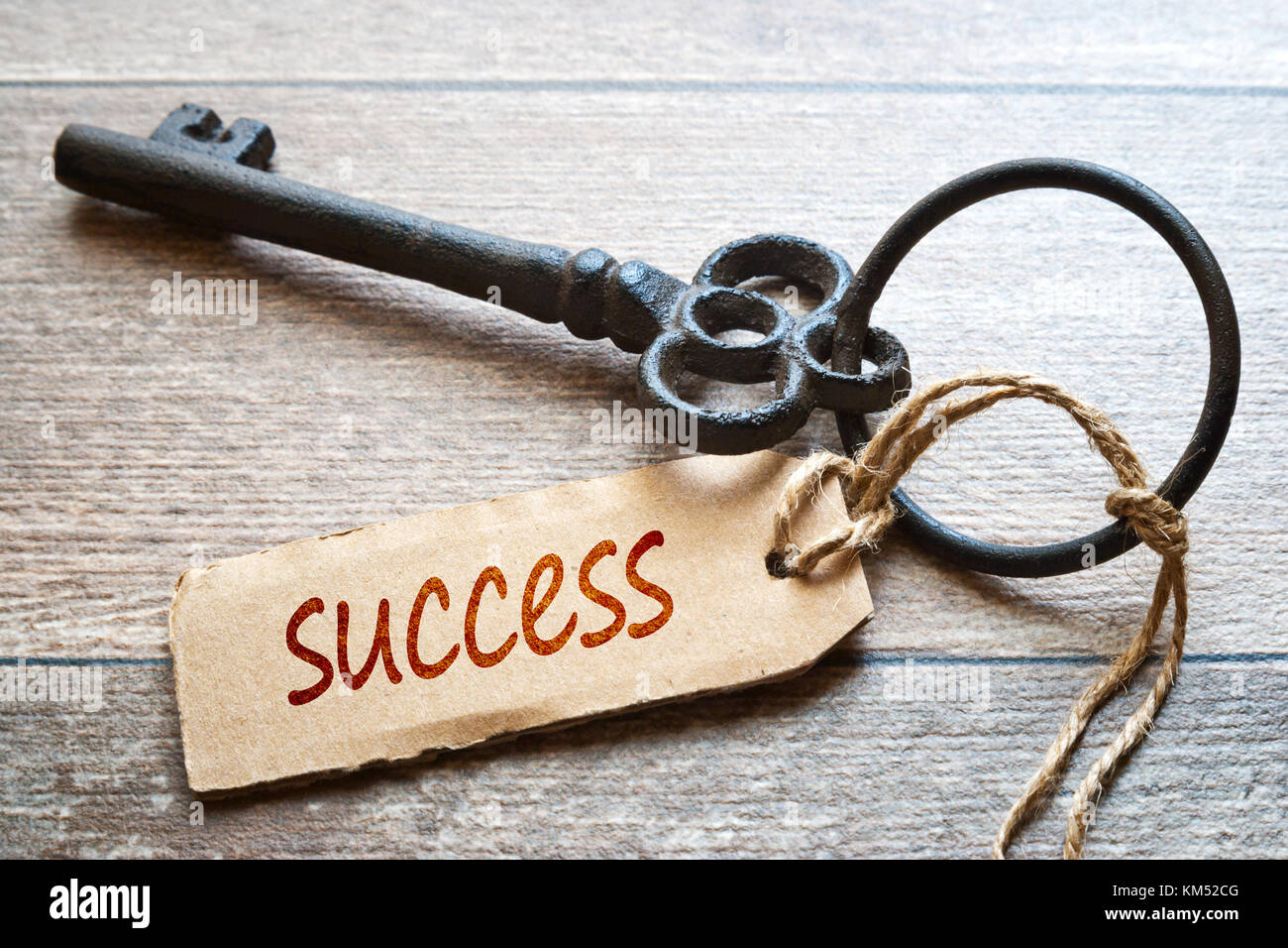 Le chiavi del successo - concetto foto. vecchia chiave con etichetta di  carta su sfondo di legno - Successo di testo Foto stock - Alamy