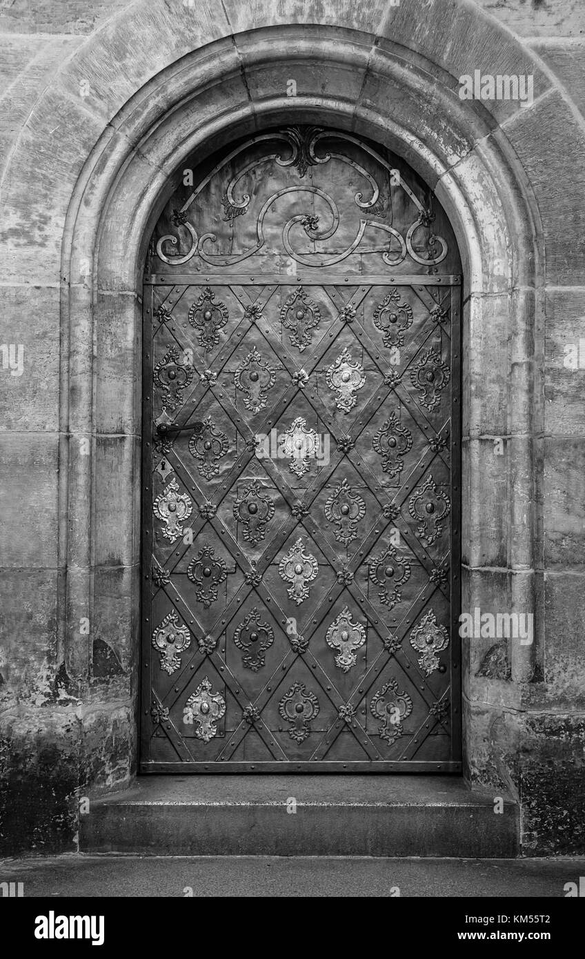 La cattedrale di San Vito a Praga catsle hradcany, Repubblica ceca. entrata laterale in castello. Foto Stock