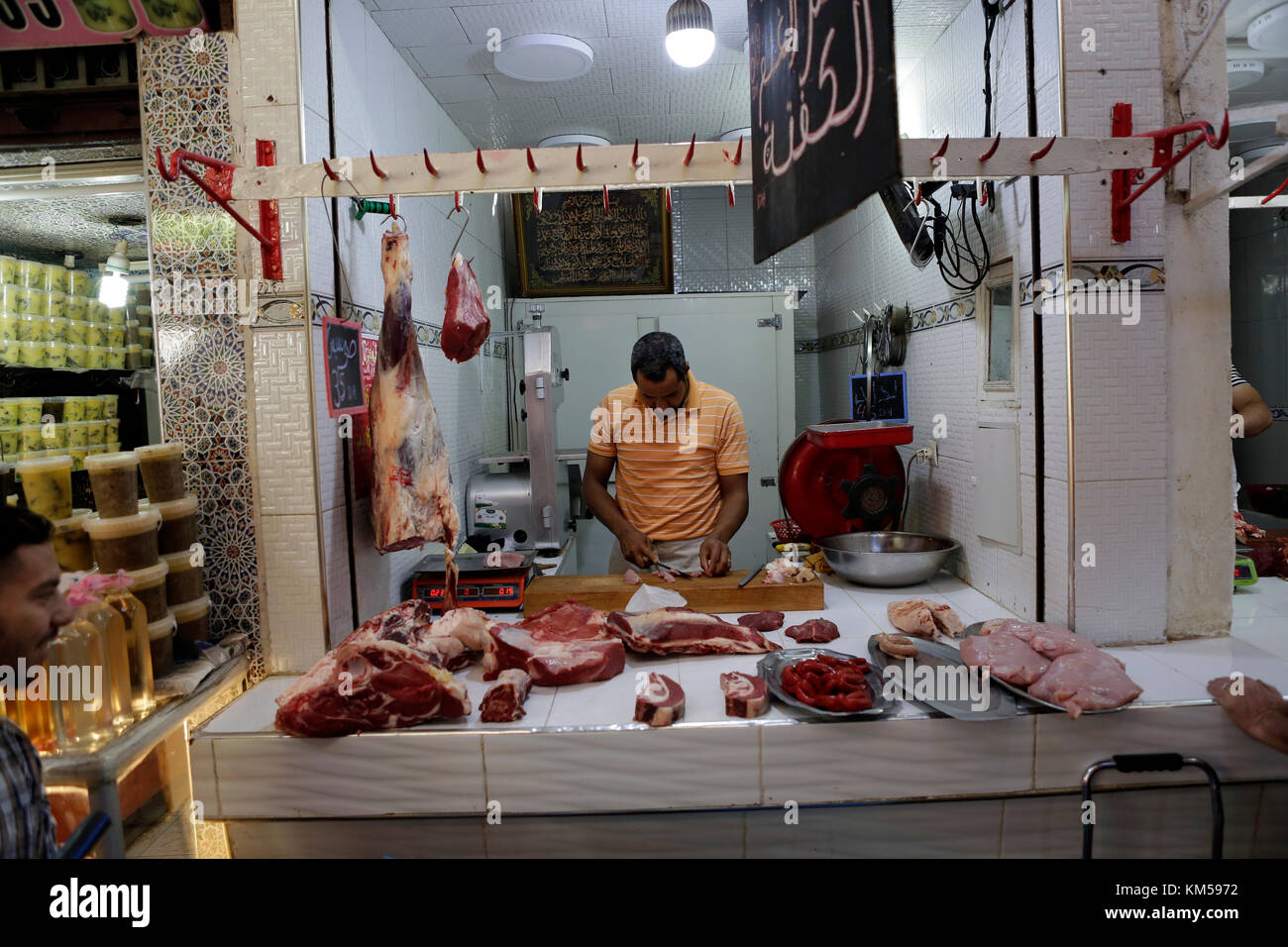 Commercio locale del negozio di Fez, Marocco Foto Stock