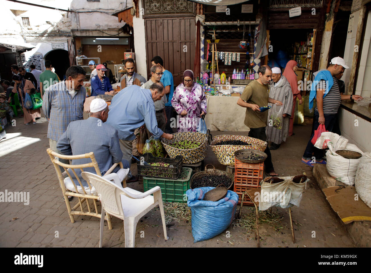 Commercio locale del negozio di Fez, Marocco Foto Stock