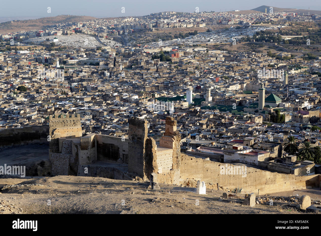 Vista panoramica Medina di Fez, Marocco Foto Stock