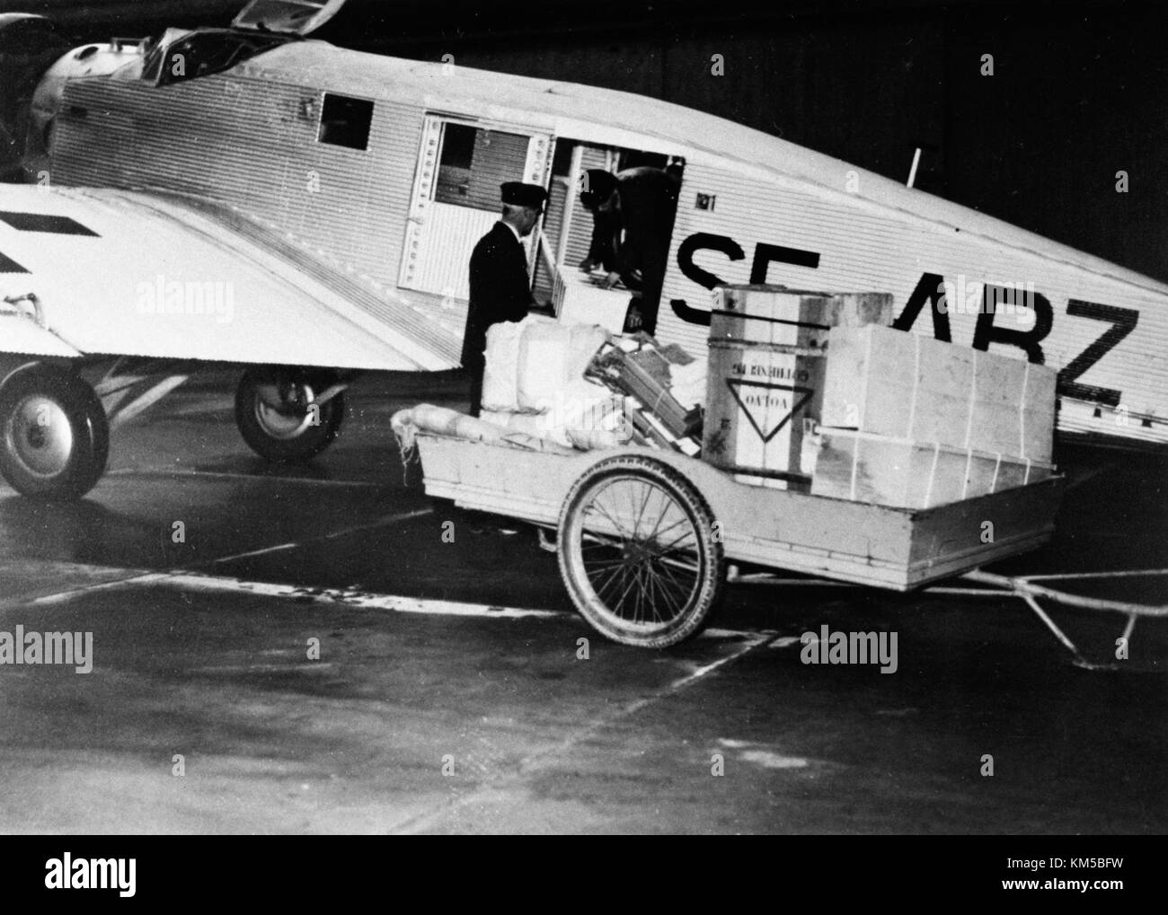 Lo Junker W 33, un aereo da trasporto tedesco, è raffigurato a Dalsland, in Svezia, nel maggio 1929. Fu un aereo pionieristico utilizzato sia per il trasporto di passeggeri che merci durante i primi giorni dell'aviazione. Foto Stock