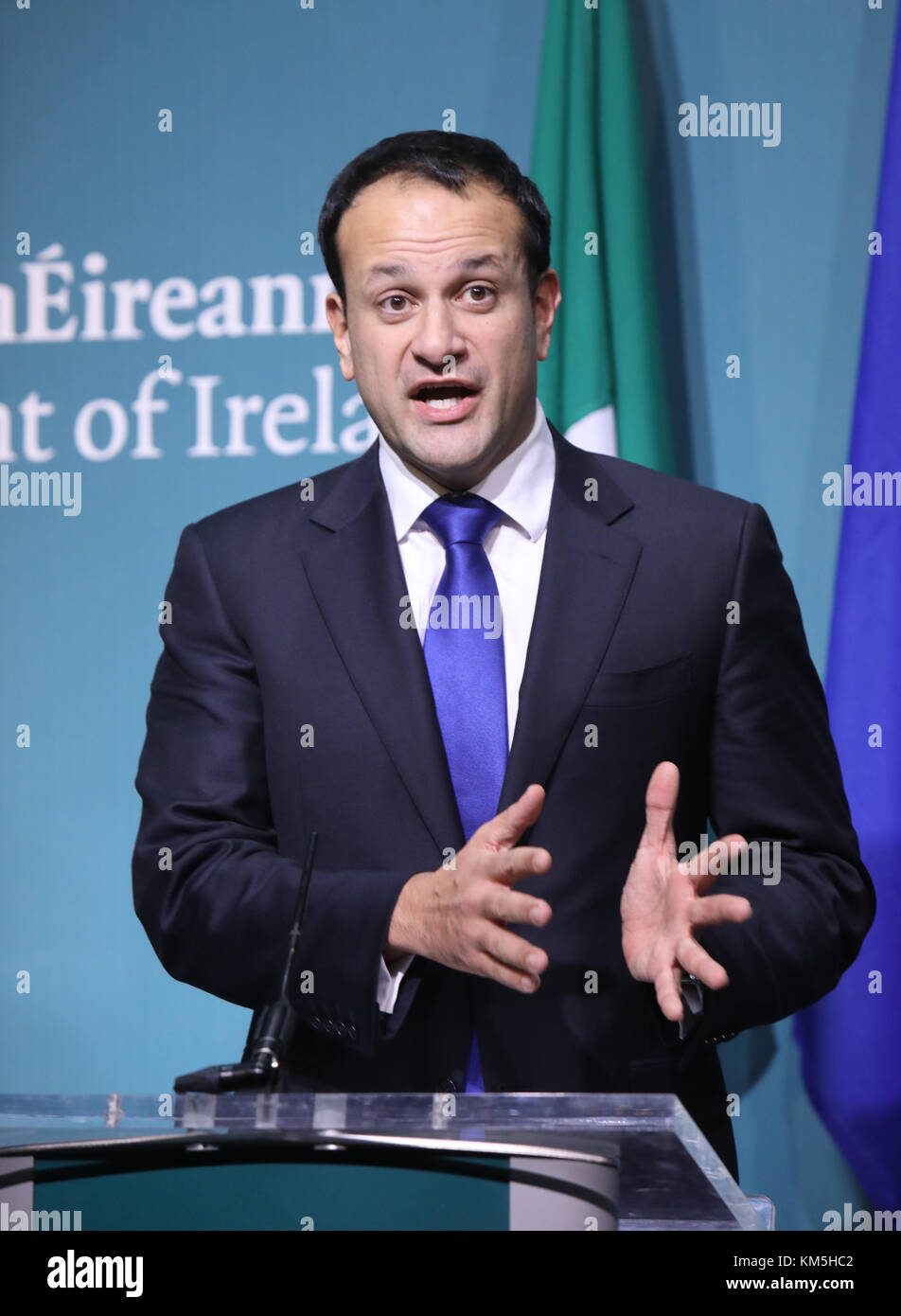 Dublino, Irlanda. 4° dic, 2017. primo ministro irlandese (Taoiseach), Leo varadkar, risponde alla notizia che la fase brexit una trattativa non è stato firmato tra il Regno Unito e l'Unione oggi come previsto. Credito: rollingnews.ie/alamy live news Foto Stock