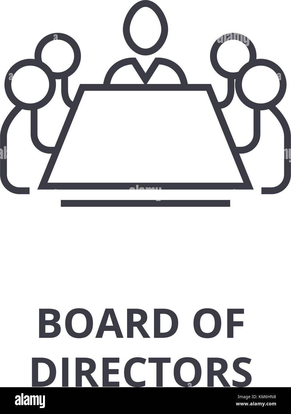 Consiglio di amministrazione icona della linea di contorno, segno, simbolo lineare, vettore illustrazione piatta Illustrazione Vettoriale
