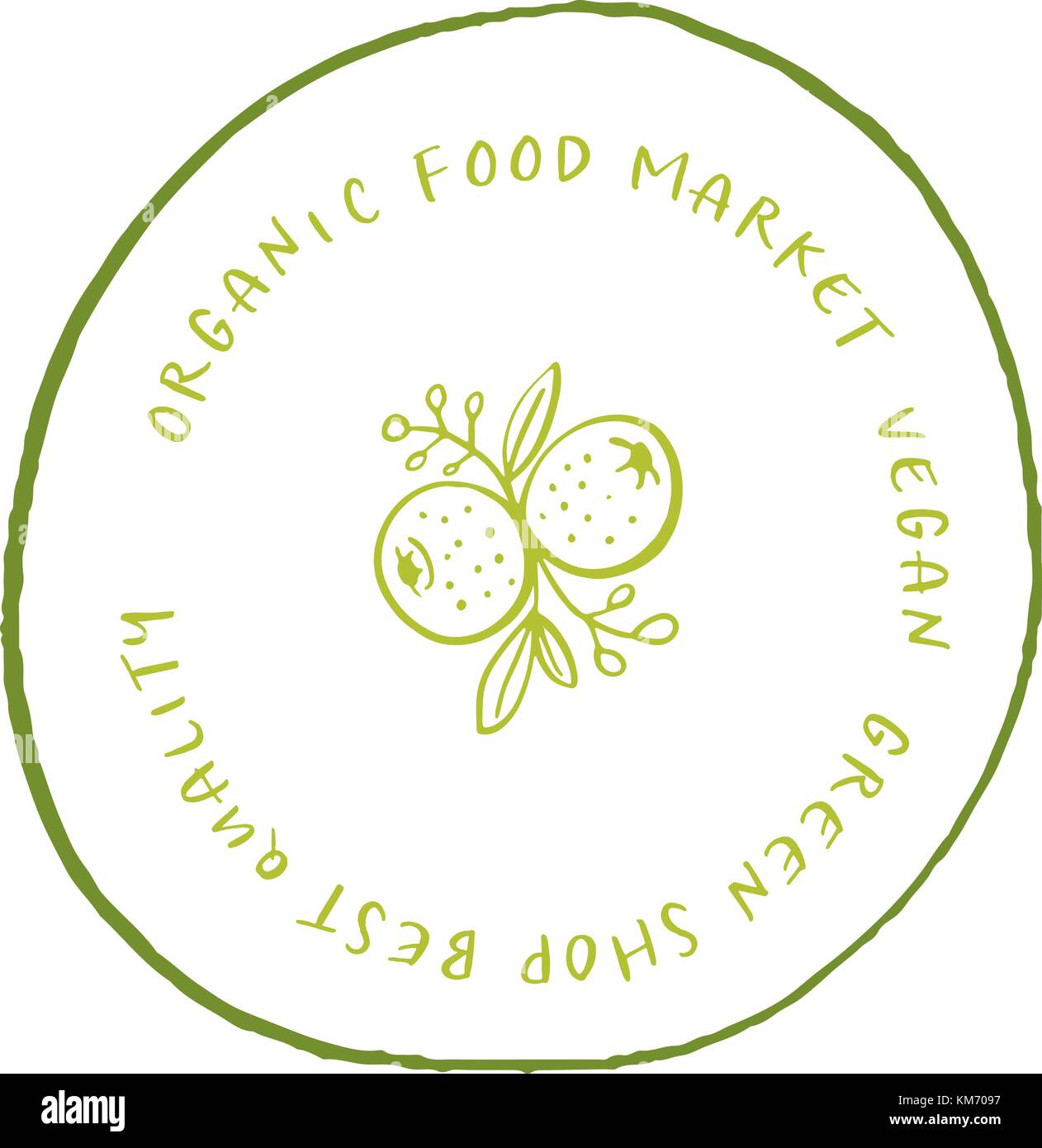 Disegnato a mano le etichette e la raccolta di elementi per il cibo organico e bevande, prodotti naturali, ristorante, il cibo sano mercato e produzione, sullo sfondo della natura. illustrazioni vettoriali. Illustrazione Vettoriale