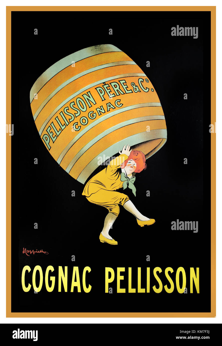 1900 Vintage francese brandy Cognac Pellisson poster promozionali da Leonetto Cappiello Francia Foto Stock