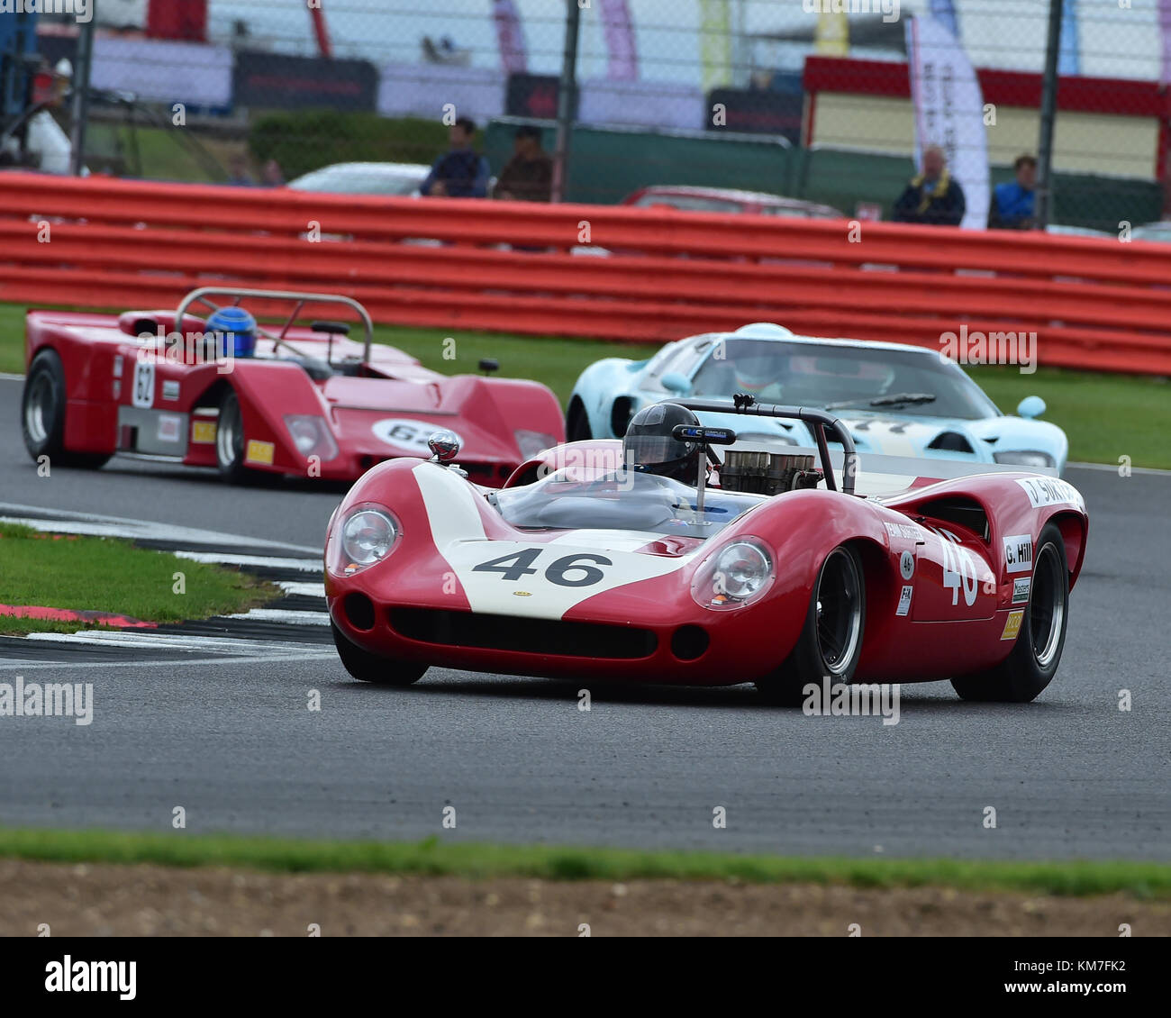 Mike Whitaker, Lola T70 MK2 Spyder, FIA, Masters storico di vetture sportive, Silverstone Classic, luglio 2017, Silverstone, 60's automobili, il circuito da corsa, cjm-pho Foto Stock