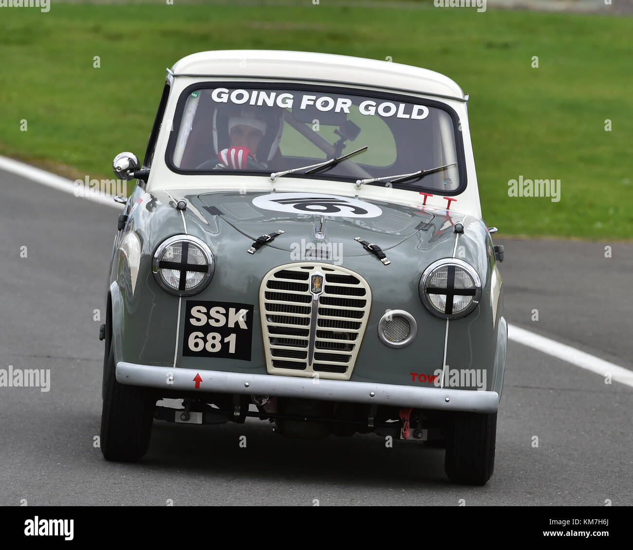 James Wood, Austin A30 Academy, Silverstone Celebrity Classic Challenge Trophy, Silverstone Classic, luglio 2017, Silverstone, 60's automobili, Chris McEvoy, Foto Stock