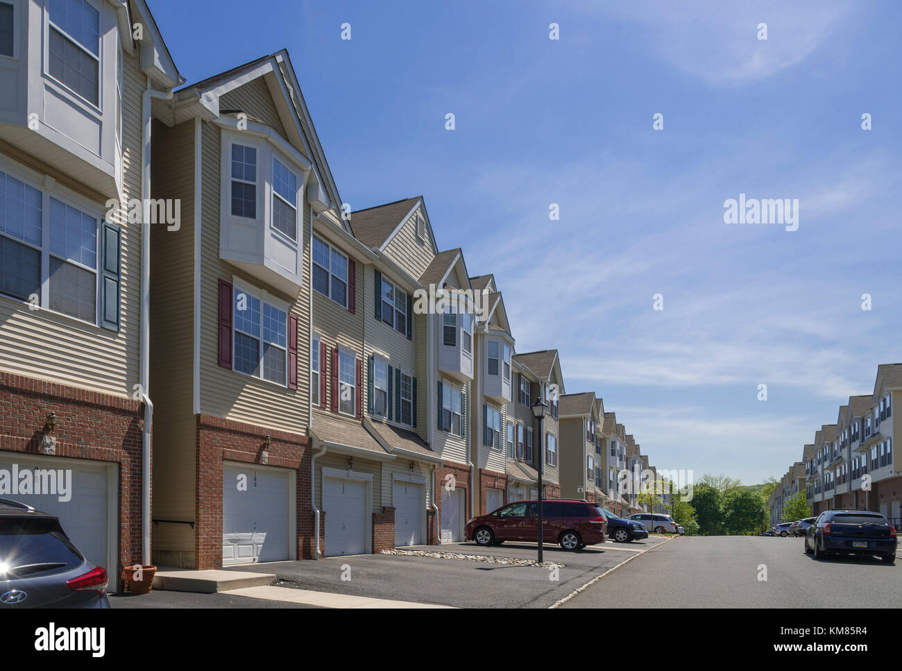 Fila di TownHomes, New Jersey, STATI UNITI D'AMERICA Foto Stock