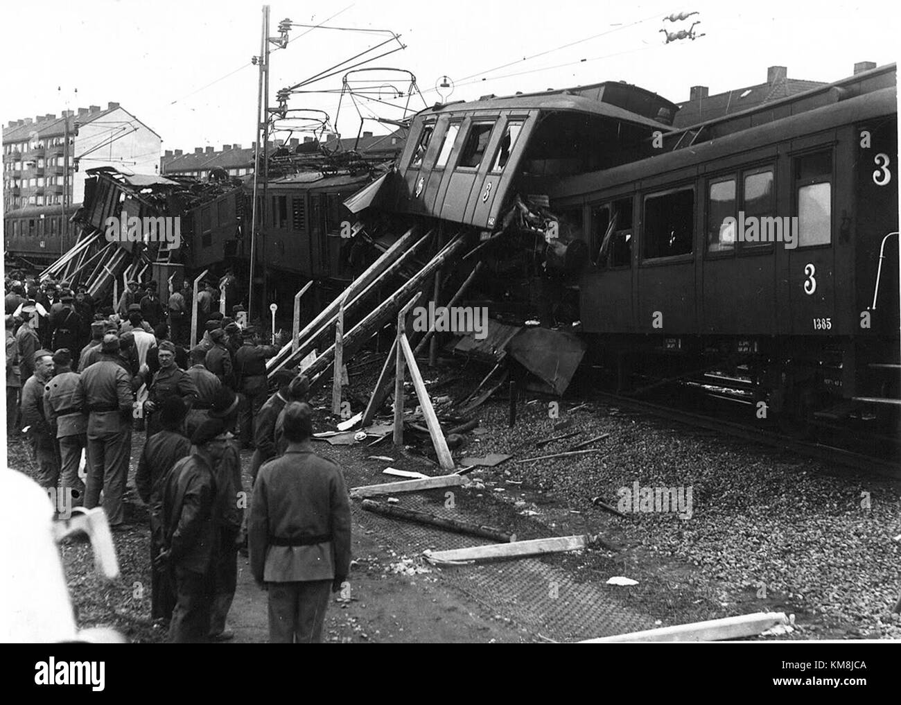 L'incidente ferroviario di Gubbero in Svezia, avvenuto nel 1940, è stato un tragico incidente ferroviario che ha provocato numerose vittime, sottolineando l'importanza della sicurezza ferroviaria. Foto Stock