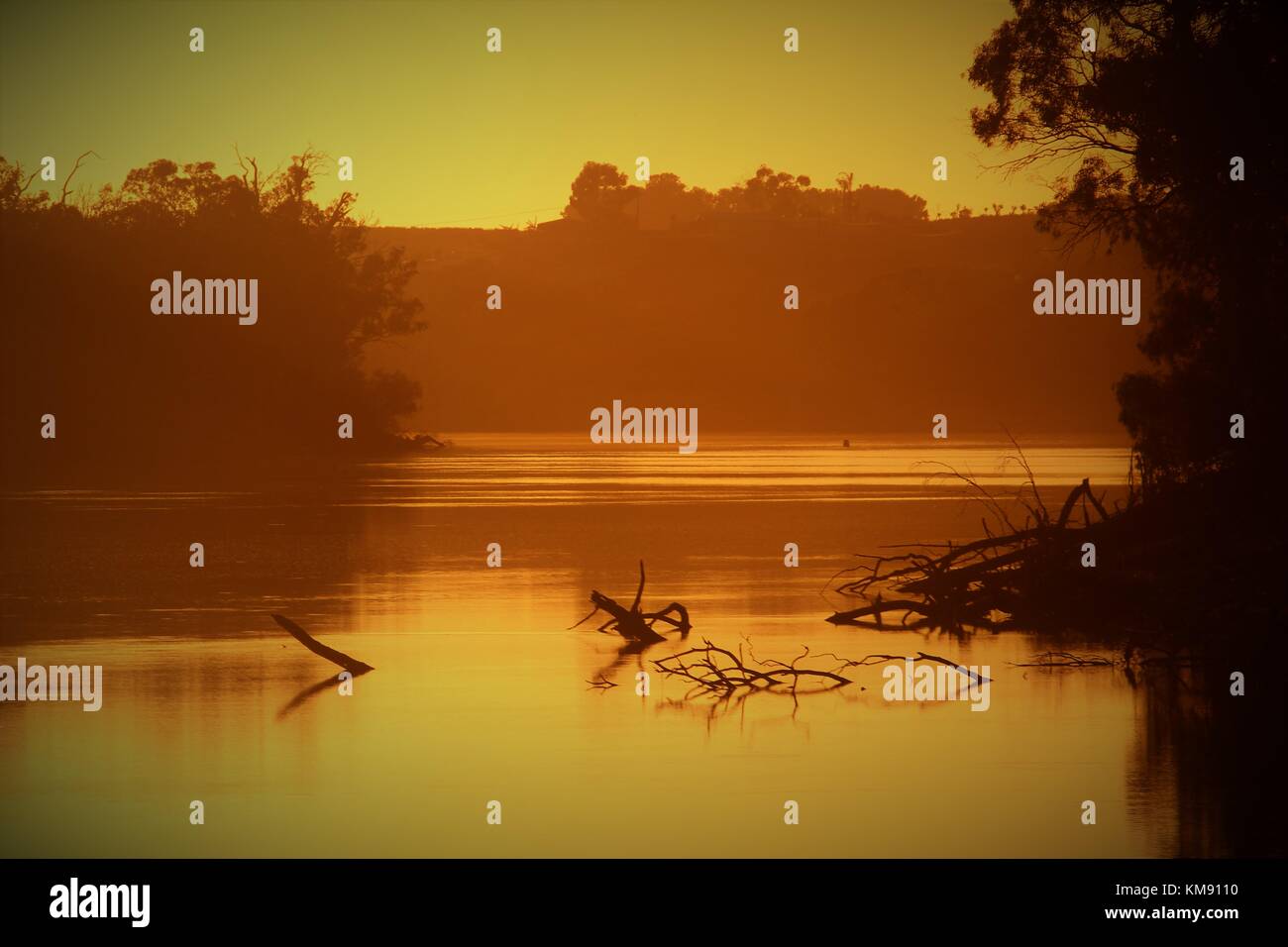 Tramonto sul fiume Murray Foto Stock