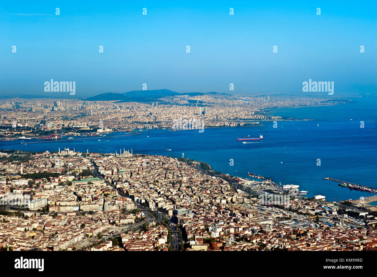 Antenna v'ew della città di Istanbul,TURKIYE Foto Stock