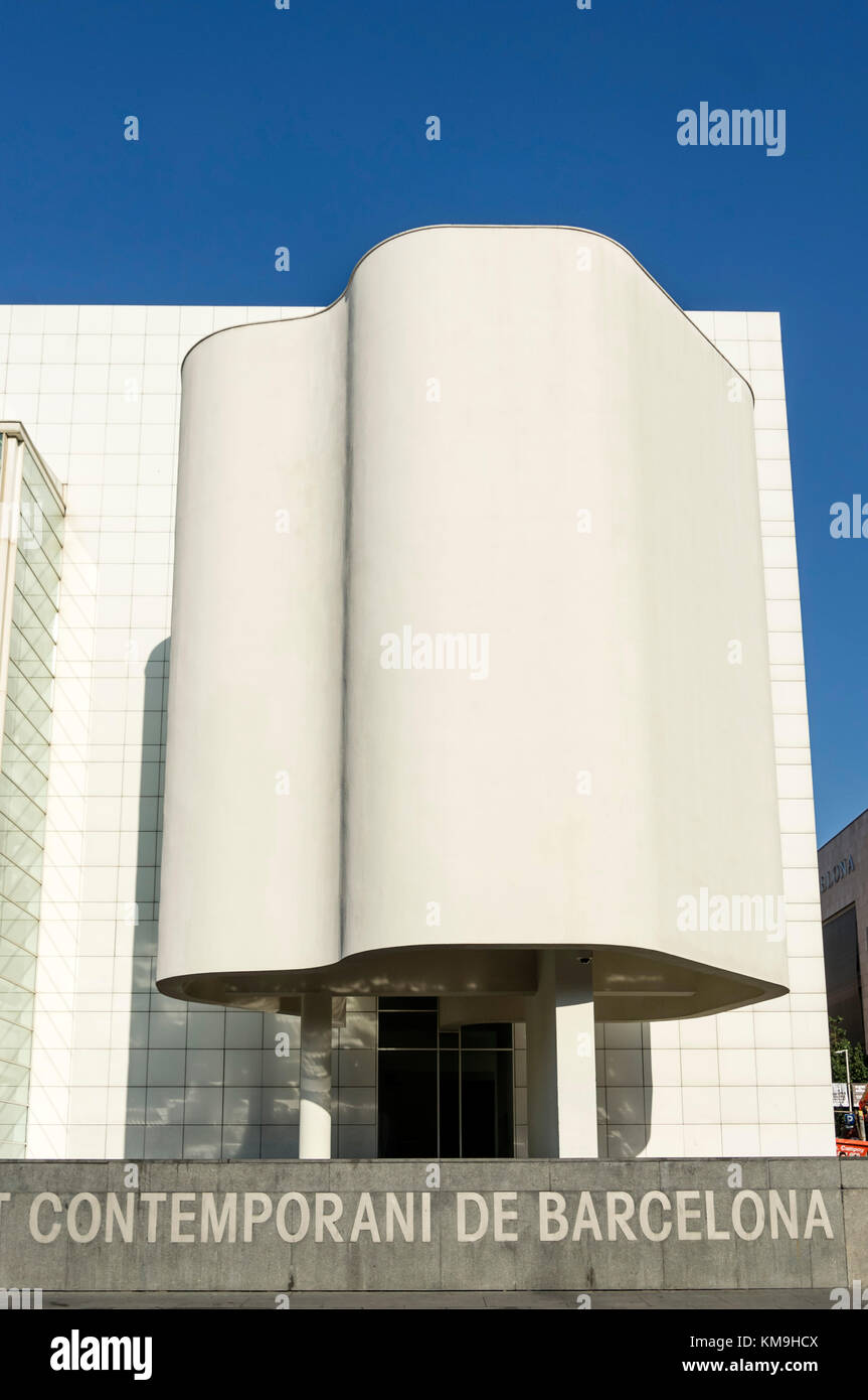 MACBA, Museo di Arte moderna di Richard Maier, Barcellona, Catalunia, Spagna, Foto Stock