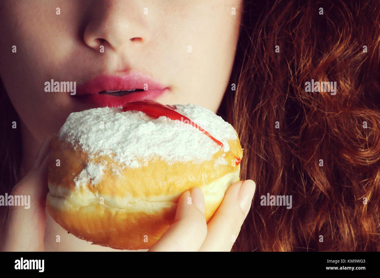 Festa ebraica hanukkah - dolce sufganiyot (ciambelle) Foto Stock