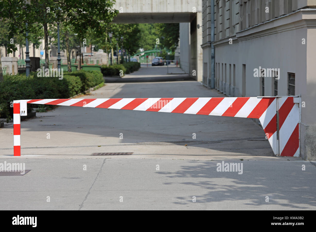 Parcheggio chiuso rampa di barriera a vienna Foto Stock