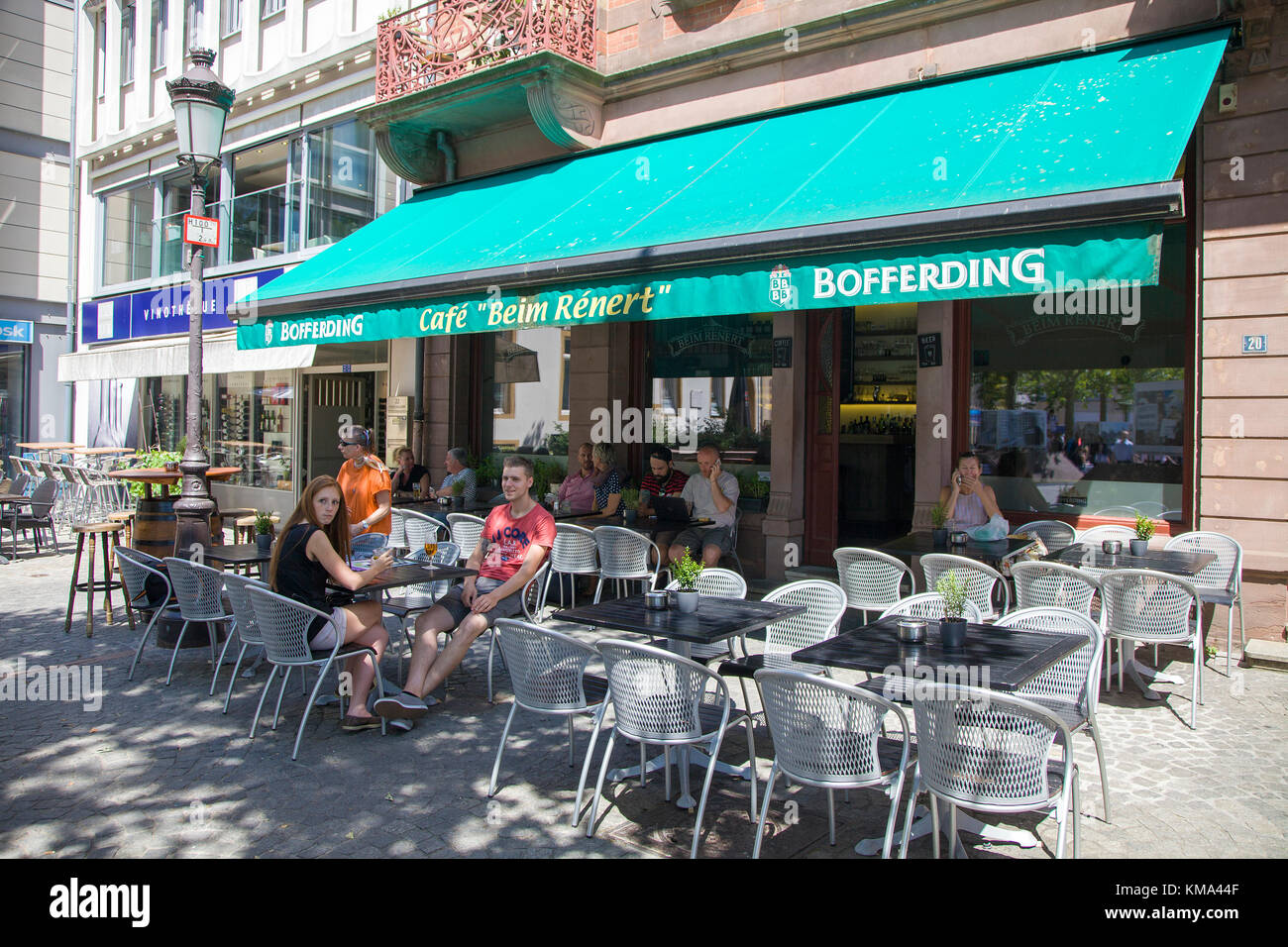 Street coffee shop presso la città, città di Lussemburgo, Lussemburgo, Europa Foto Stock
