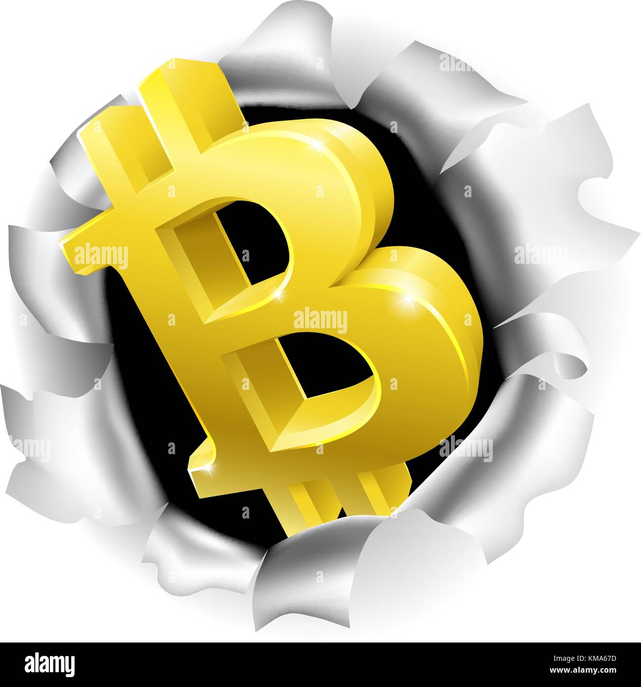Bitcoin Breaking background Wall concetto Illustrazione Vettoriale