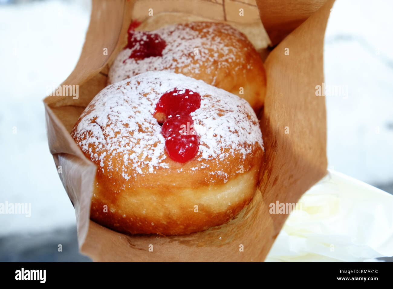 Festa ebraica Hanukkah - sufganiyot dolce (ciambelle) Foto Stock