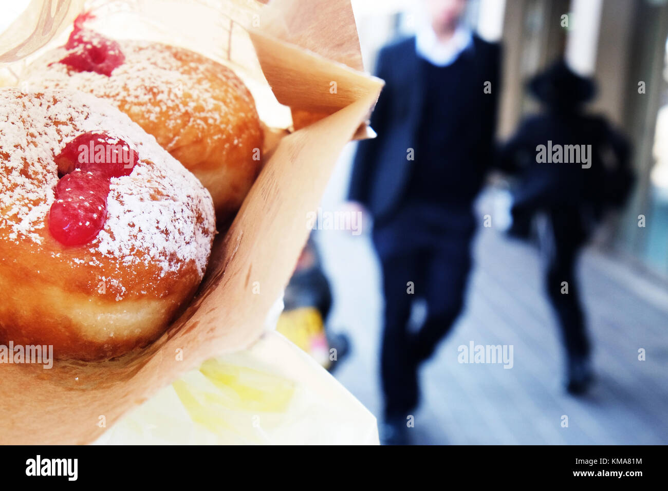 Festa ebraica Hanukkah - sufganiyot dolce (ciambelle) Foto Stock