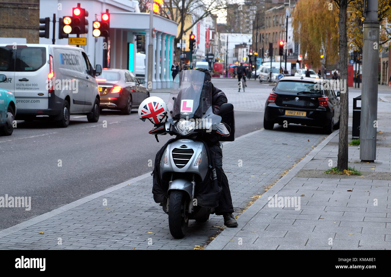 Unione Jack casco scooter Foto Stock