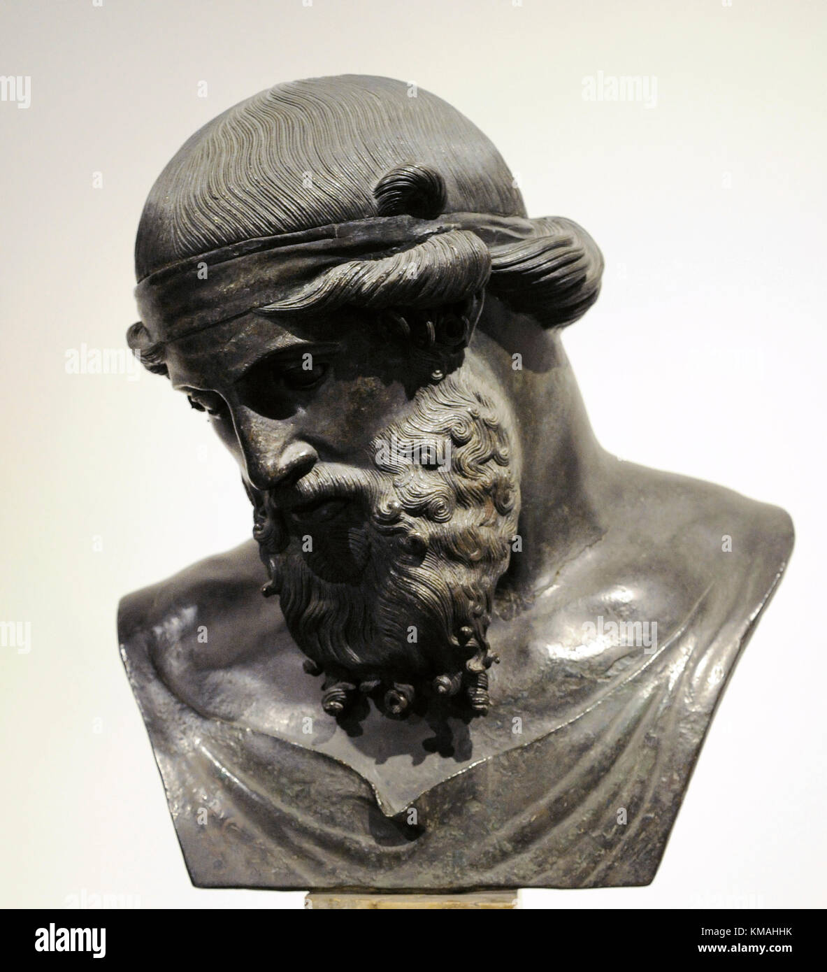 Dioniso, dio del vino. busto. bronzo. identificate all'inizio con plato. Villa dei Papiri. Ercolano. Museo archeologico nazionale di napoli.. l'Italia. Foto Stock