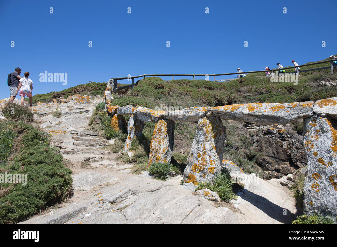 Buraco do Inferno a Ons Island, Parco Nazionale delle Isole dell'Atlantico, Pontevedra, Galizia, Spagna Foto Stock