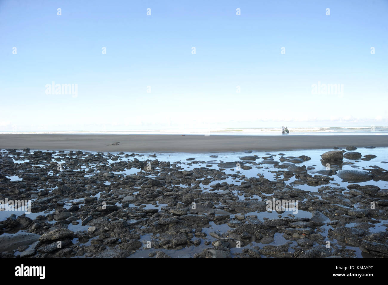 Una vista di Cox's Bazar mare spiaggia in Bangladesh Foto Stock