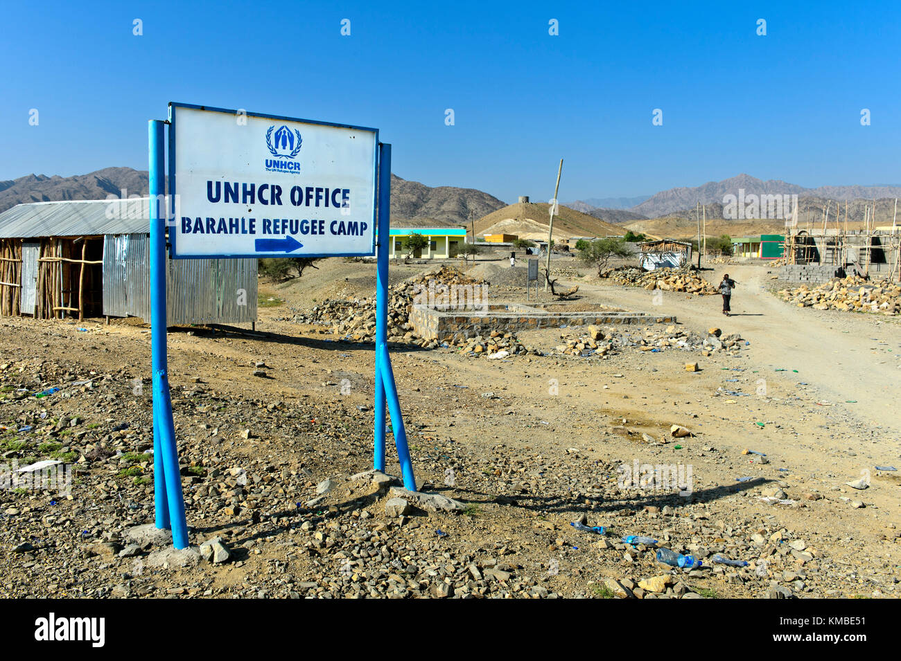 Presso l'Unhcr barahele campo profughi per rifugiati e richiedenti asilo provenienti da Eritrea, berhale, afar regione nel nord-est dell Etiopia Foto Stock