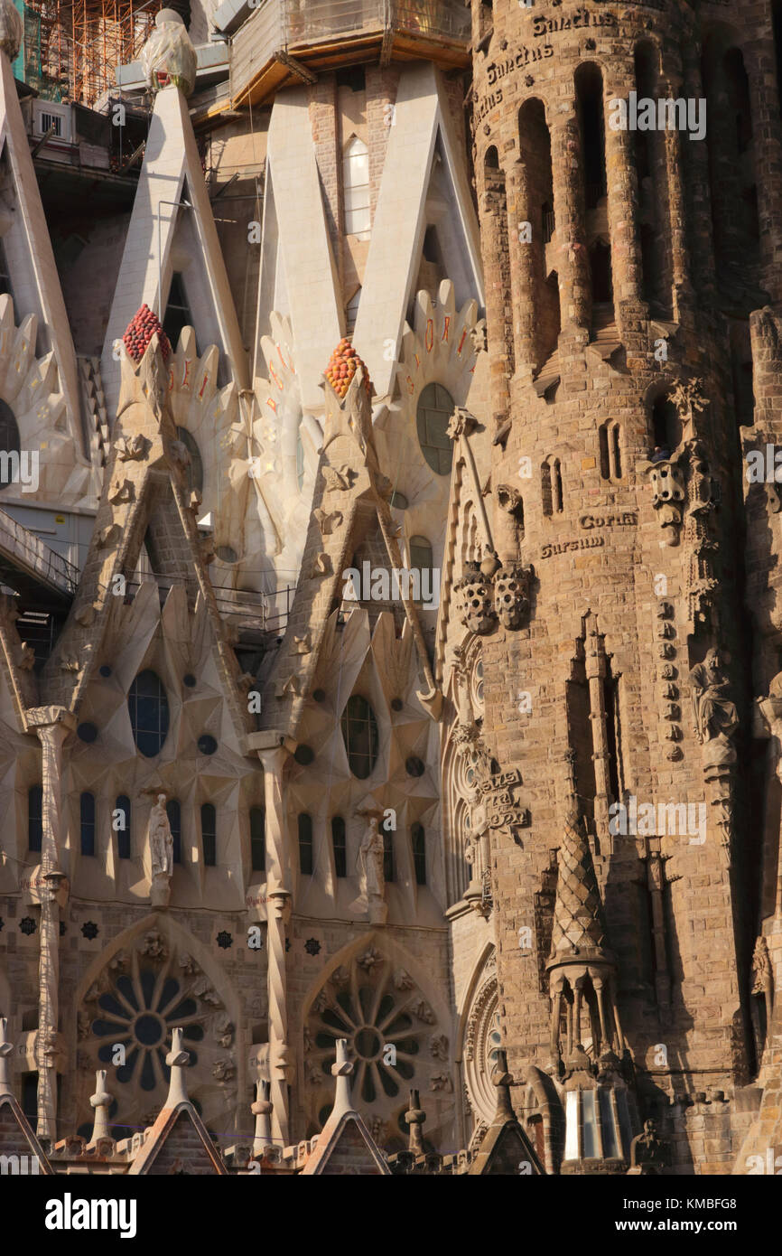 Primo piano la Sagrada Familia a Barcellona Spagna 2017 Foto Stock