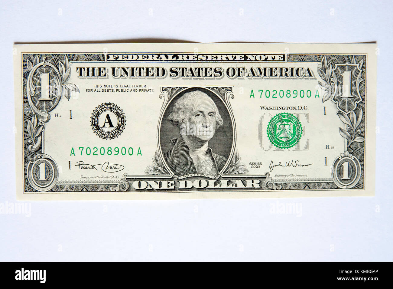 Gli Stati Uniti uno-dollaro ($1) con George Washington © Wojciech Strozyk / Alamy Stock Photo Foto Stock