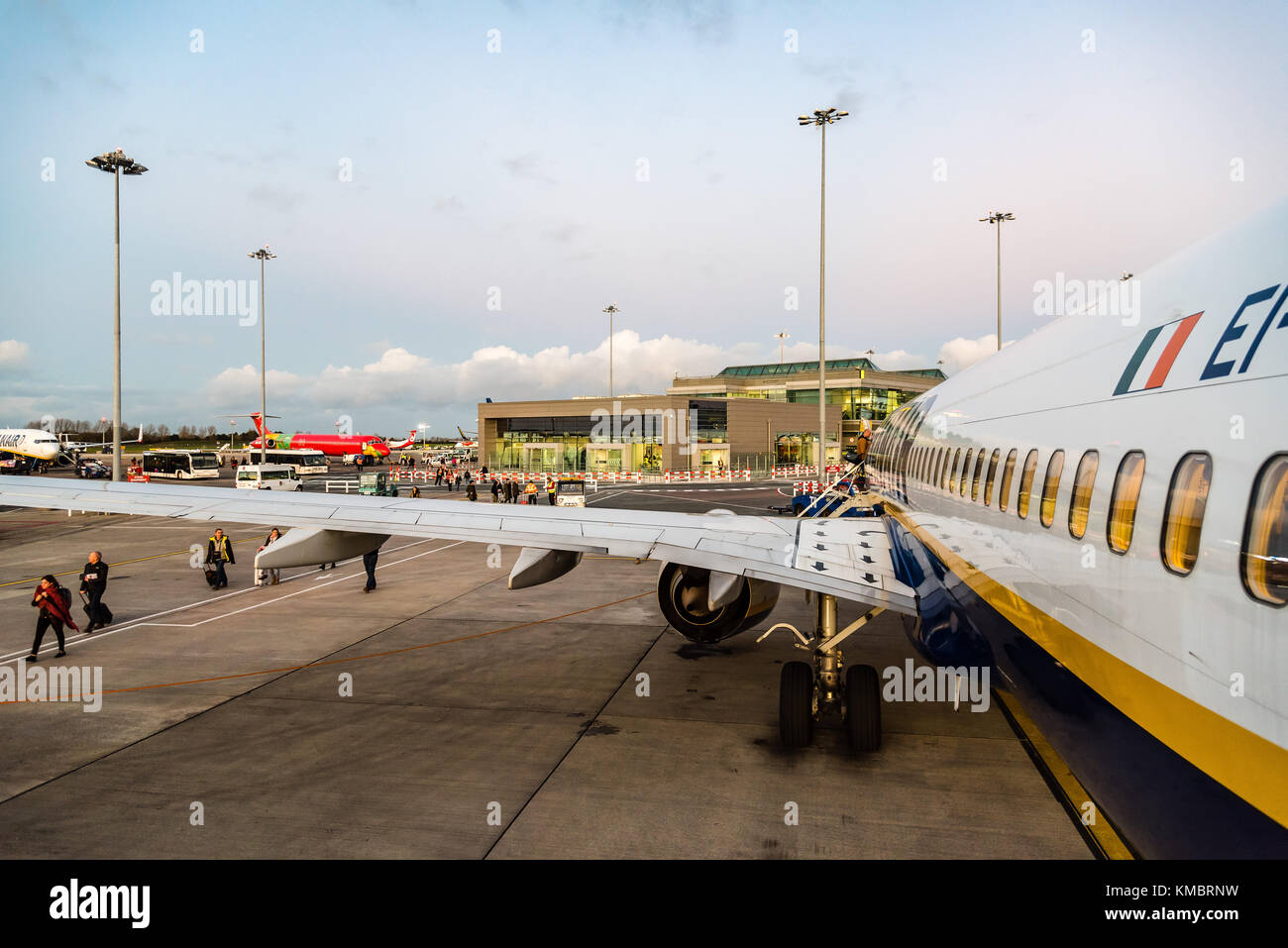 Ryanair Boeing 737-800 in aereo Aeroporto di Dublino Foto Stock