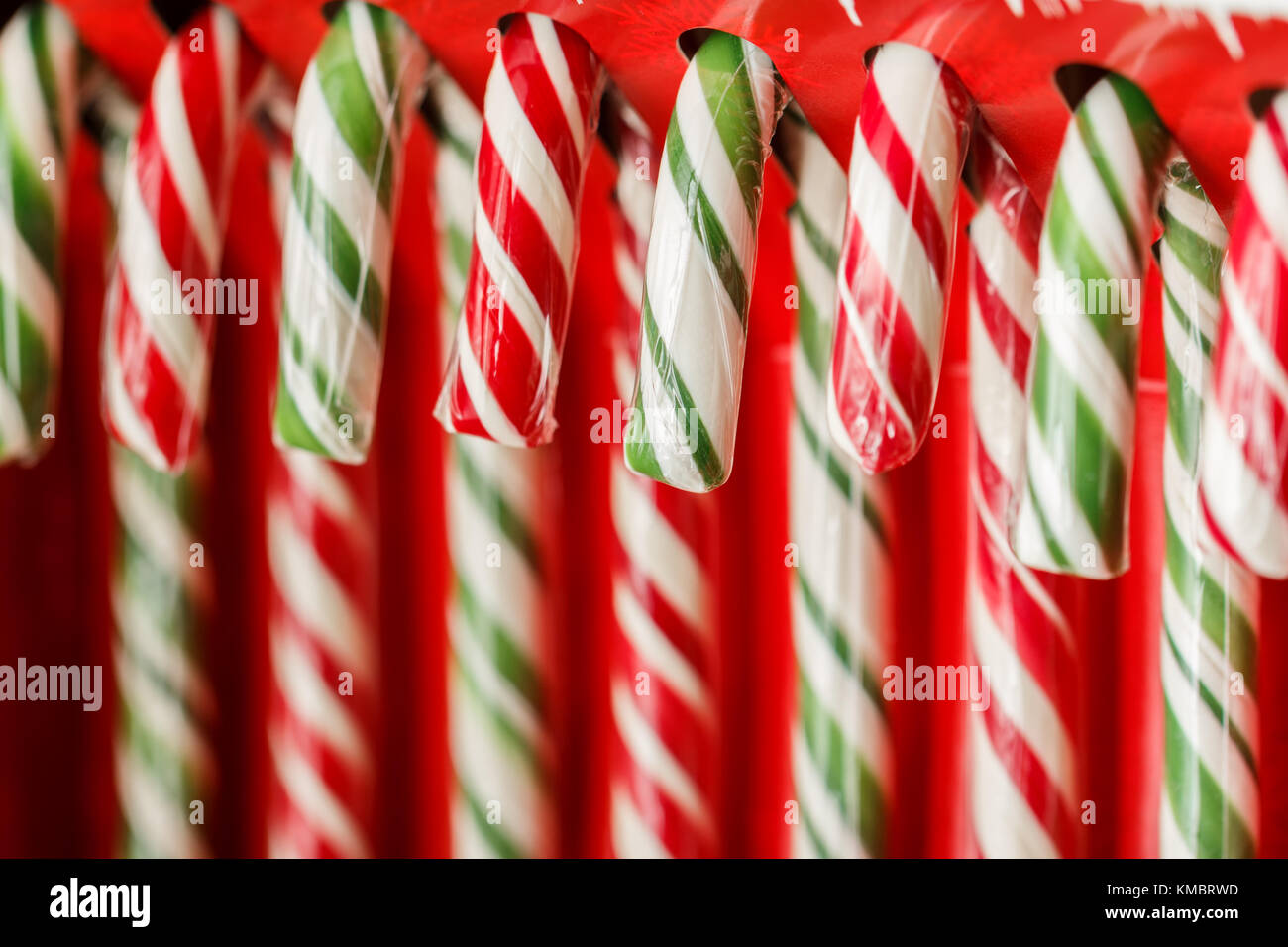 Candy cane. natale dolcezza. closeup. solido caramello festosa. Foto Stock