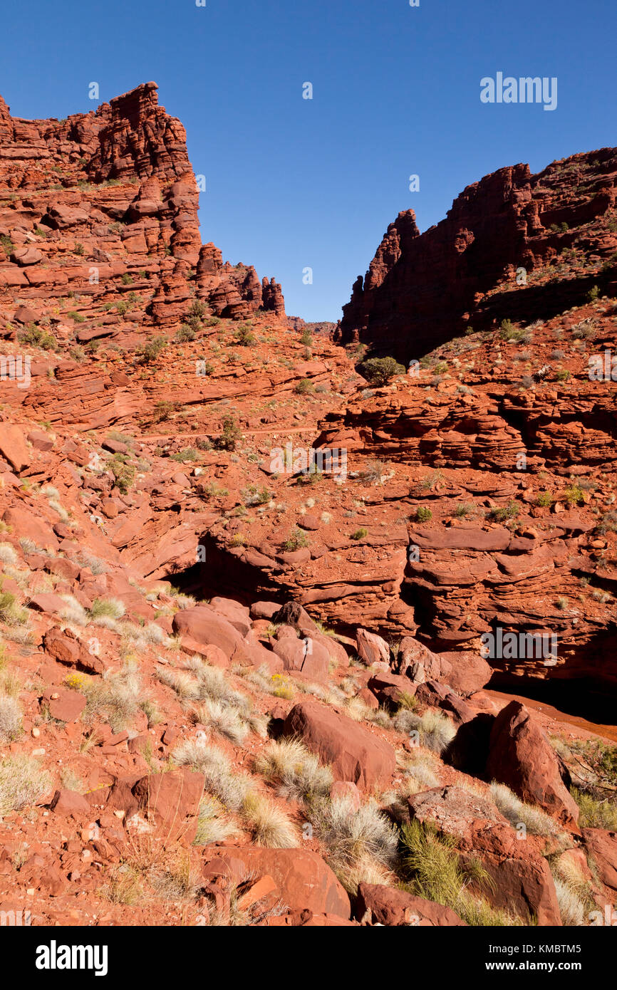 Onion Creek Canyon vicino a moab nello Utah, Stati Uniti d'America Foto Stock