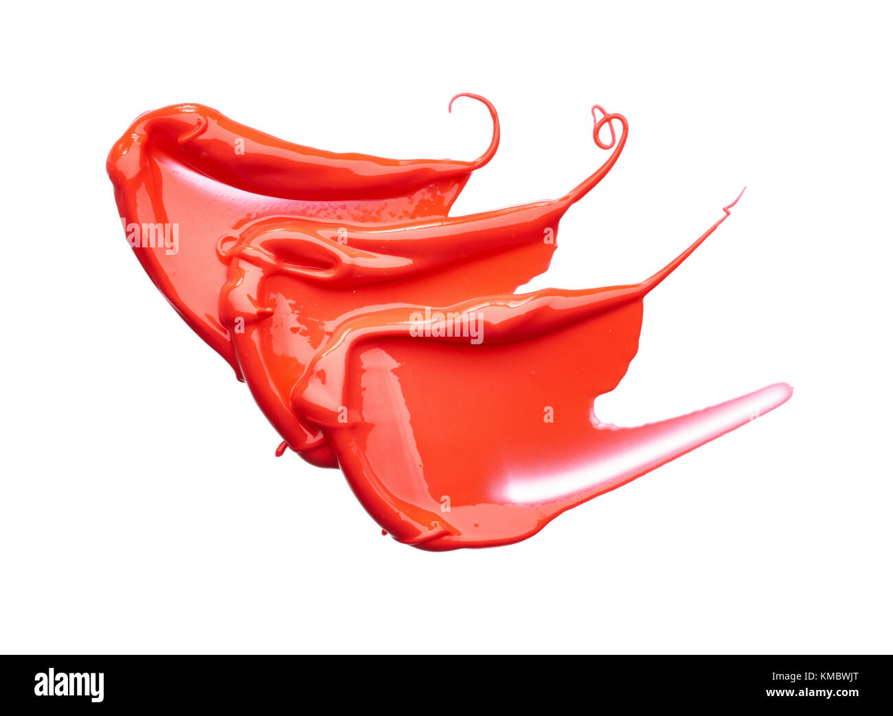 Cospargere di vernice di prodotti cosmetici su sfondo bianco Foto Stock