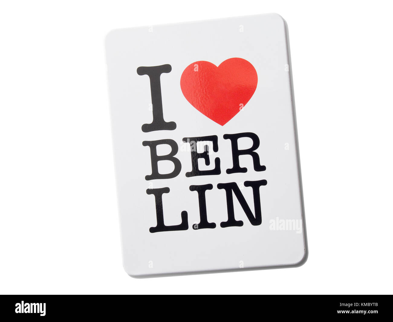 Berlin souvenir magnete da frigorifero isolati su sfondo bianco Foto Stock