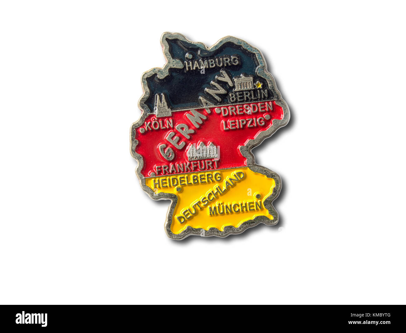 Germania souvenir magnete da frigorifero isolati su sfondo bianco Foto Stock