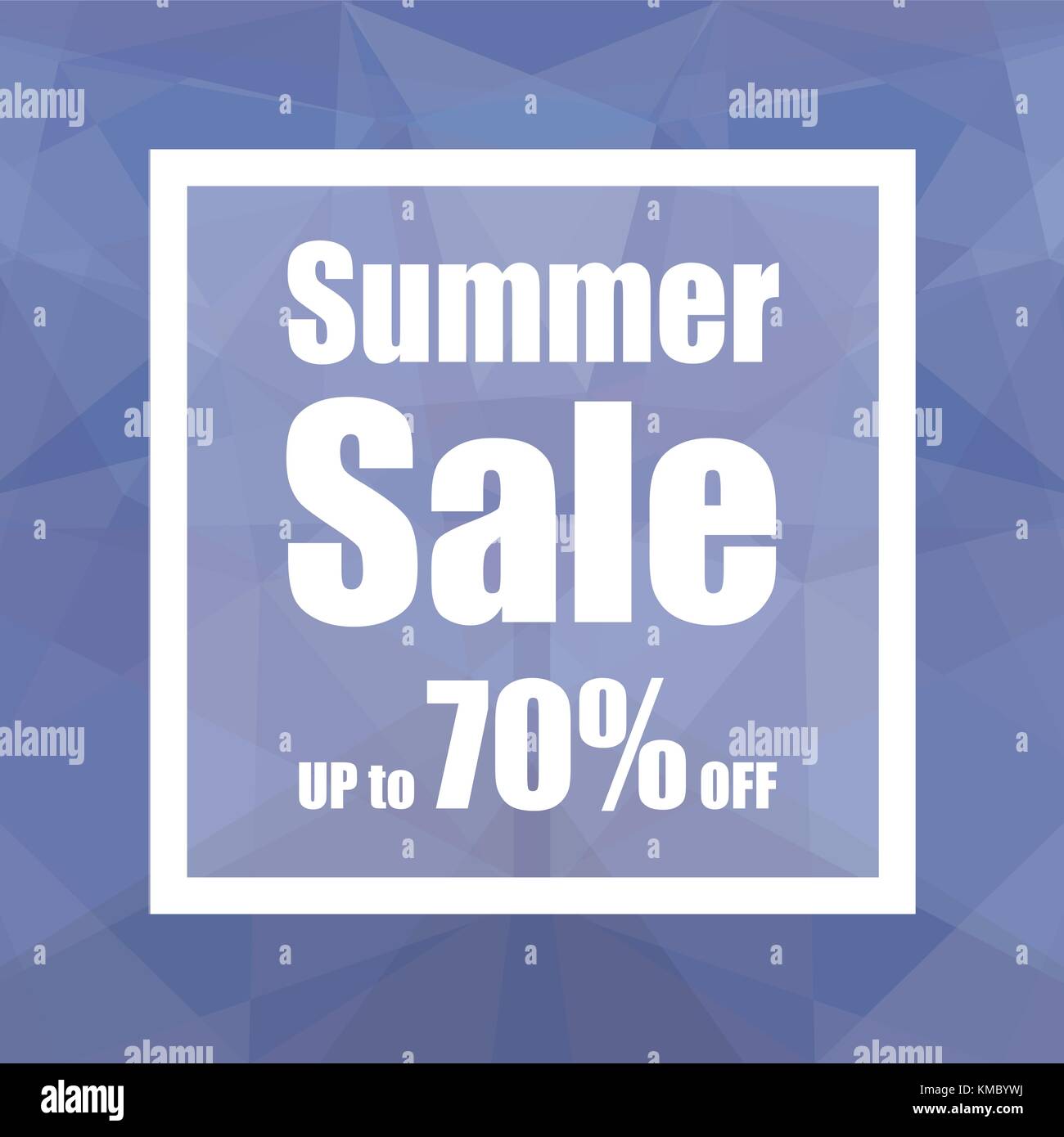 Estate vendita fino al 70% di sconto con poligono astratto stile di sfondo. design per un negozio e la vendita di banner. Illustrazione Vettoriale