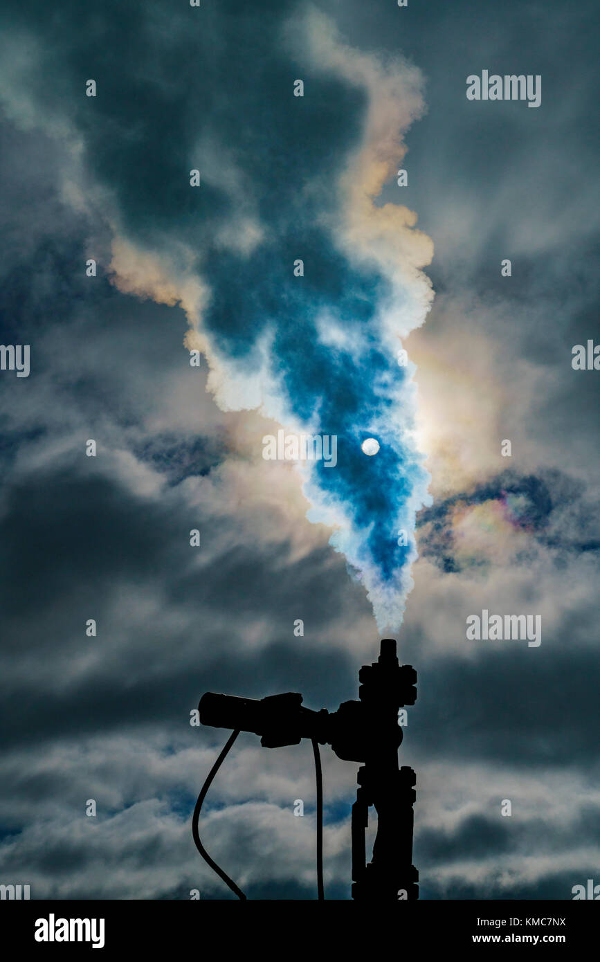 Foro di trivellazione per la cottura a vapore, Islanda Foto Stock