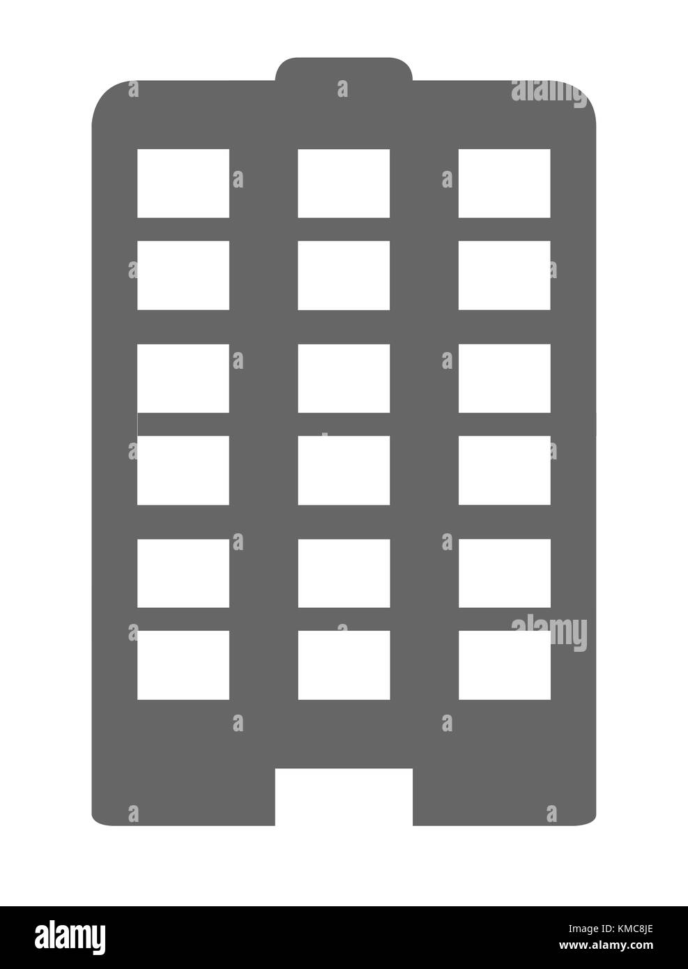 Alto edificio torre di uffici blocco icona web su uno sfondo bianco, Foto Stock