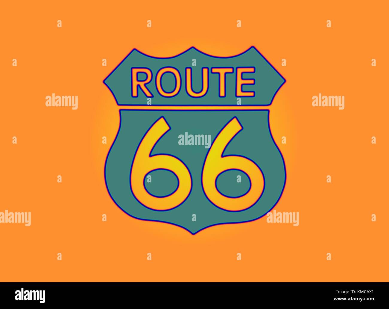 Usa viaggio segno della route 66 etichetta. american road icona. Foto Stock