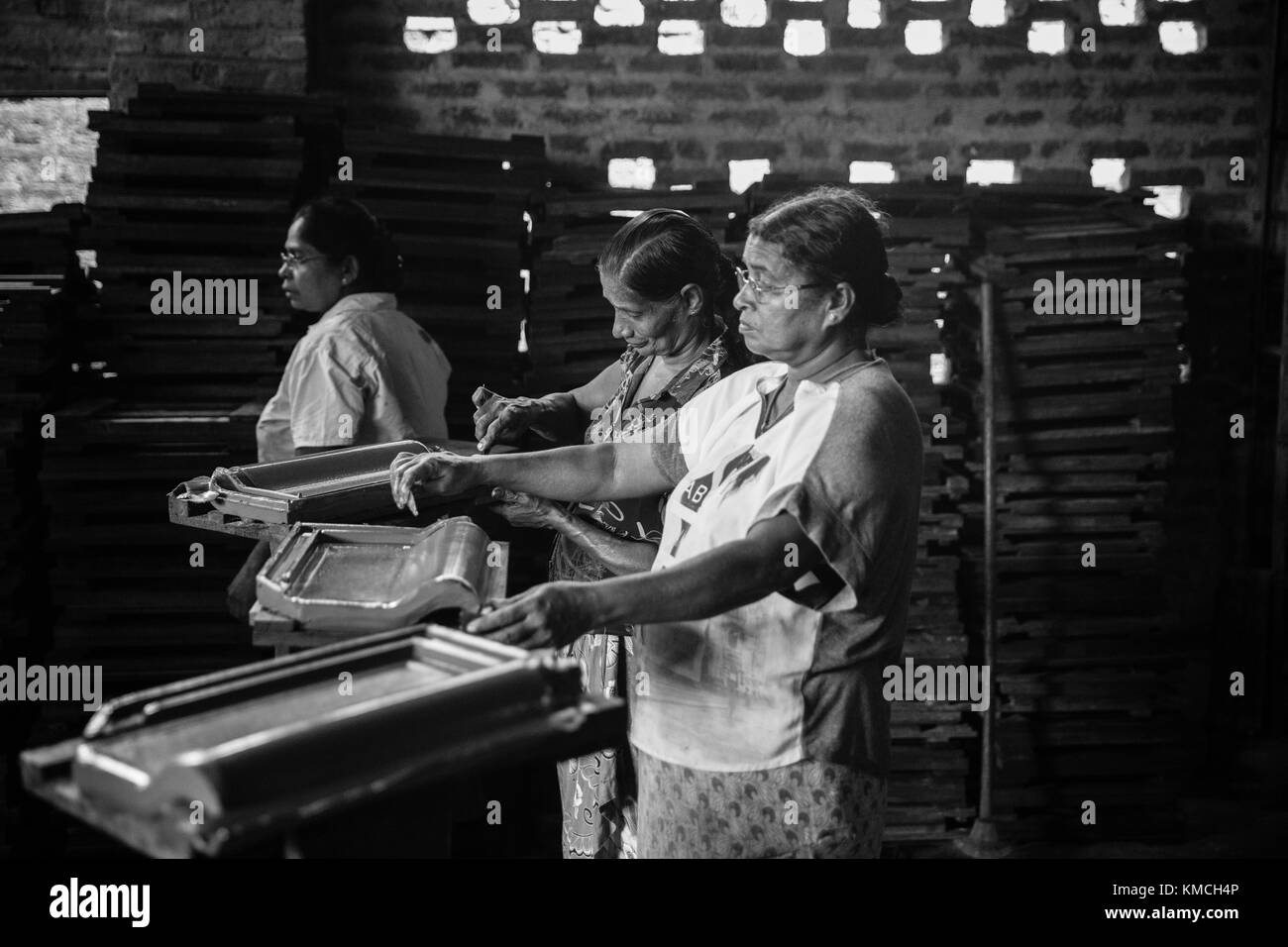 Piastrella Semuthu fabbrica, Negombo Foto Stock
